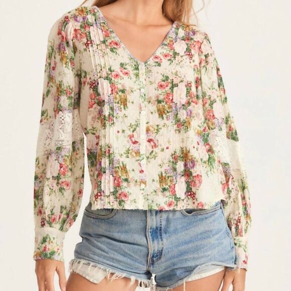 Loveshackfancy Merida Blouse in Beige - Picture 2 of 12